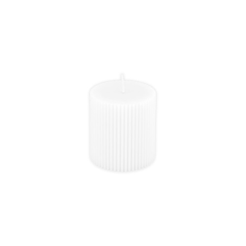 BOUGIE PILIER CANNELEE BLANC