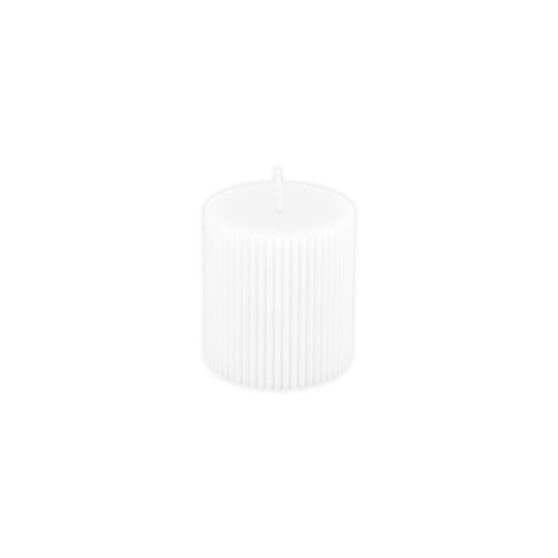 BOUGIE PILIER CANNELEE BLANC