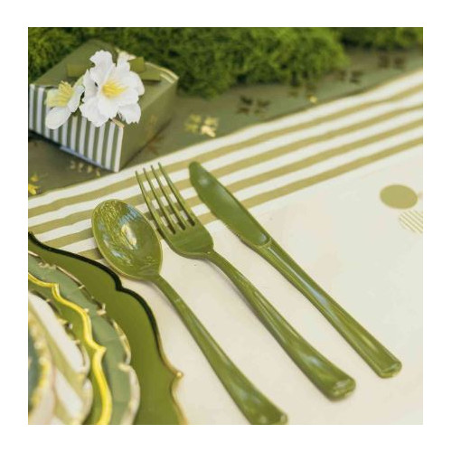18 COUVERTS RÉUTI.VERT OLIVE