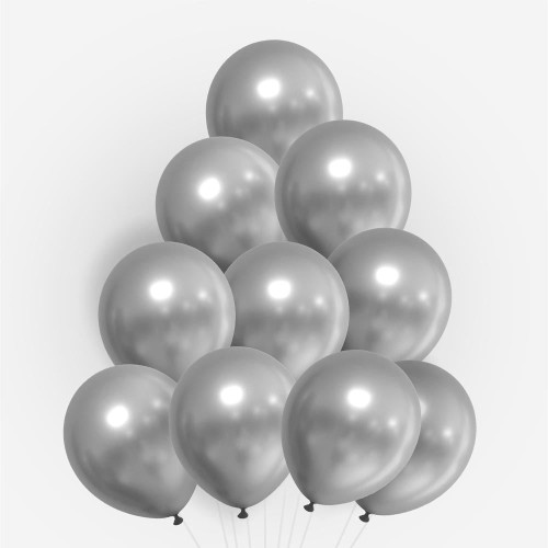 10 BALLONS ARGENTE