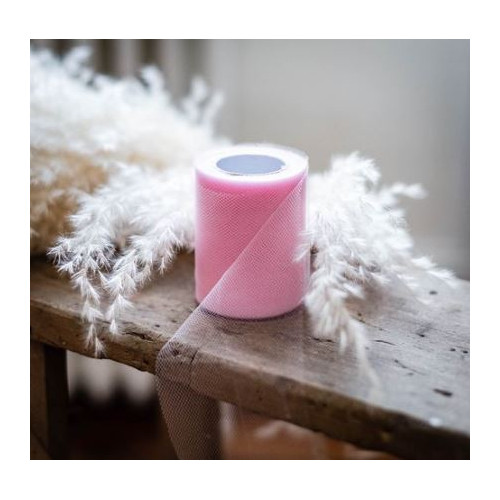 TULLE 8CM/20M ROSE