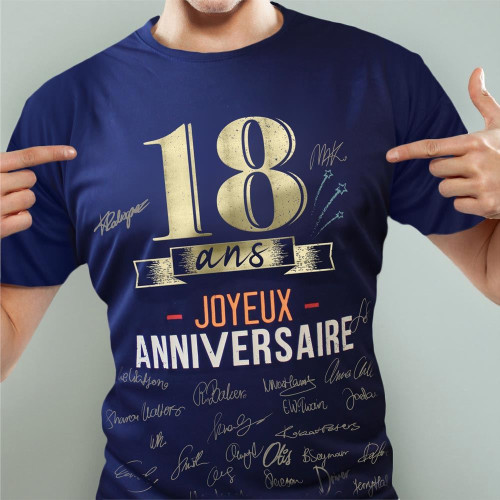 TEE SHIRT A DEDICACER H.18 ANS