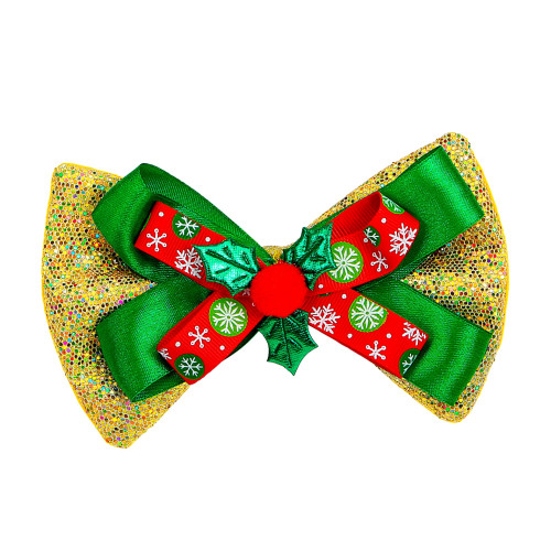 NOEUD PAPILLON DE NOËL DORES