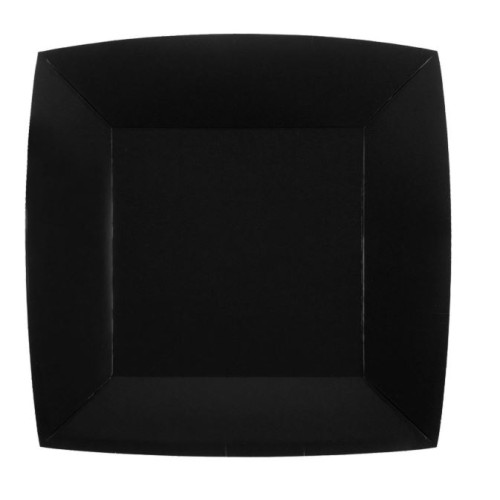 10 ASSIETTES CARRE NOIR PM