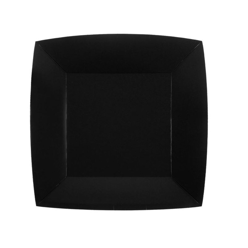 10 ASSIETTES CARRE NOIR PM