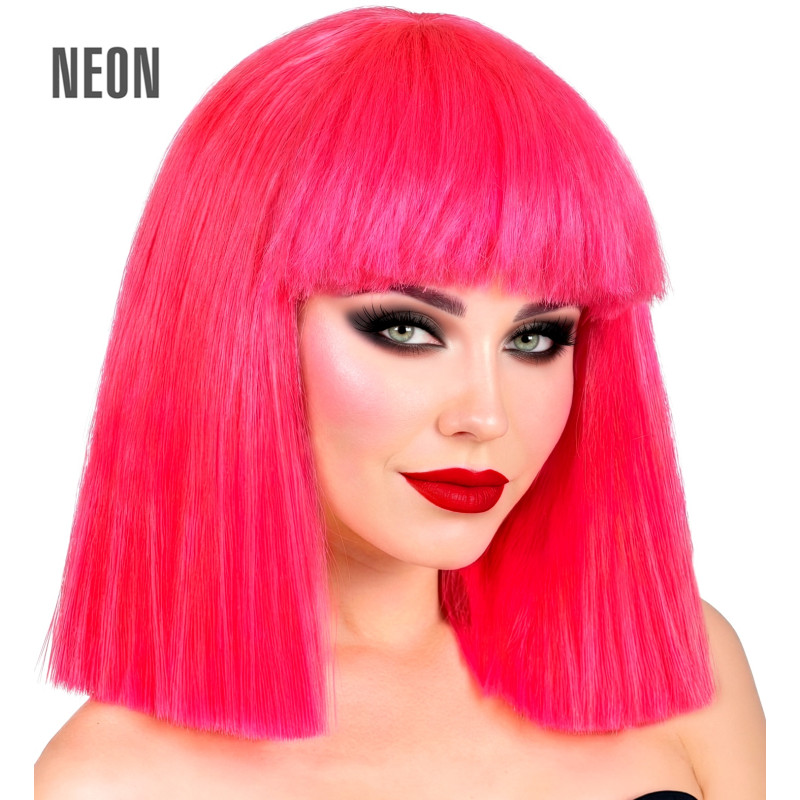 PERRUQUE SHOWGIRL ROSE FLUO