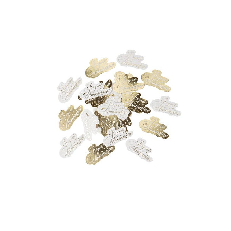 100 CONFETTIS JA OR/BLANC
