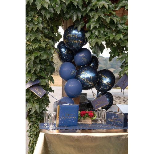 BALLON ALU JOYEUX ANNIV BLEU