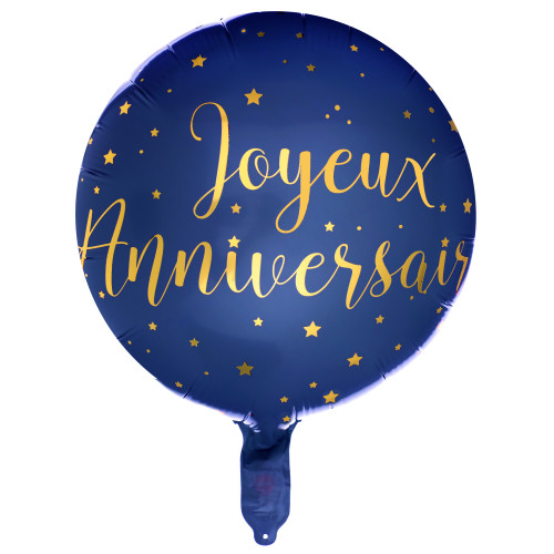 BALLON ALU JOYEUX ANNIV BLEU