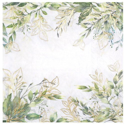20 SERVIETTES FEUILLAGE