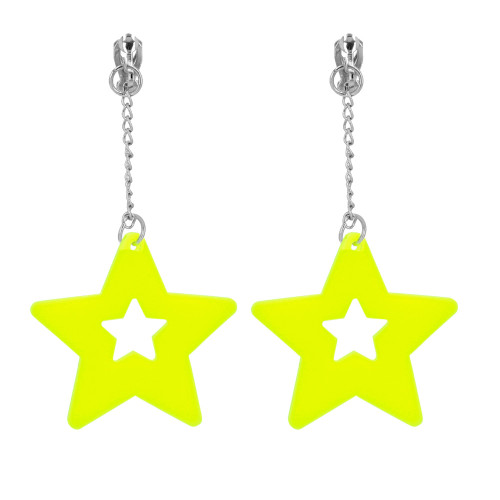 PENDANTS D OREILLE ETOILE JAUNE
