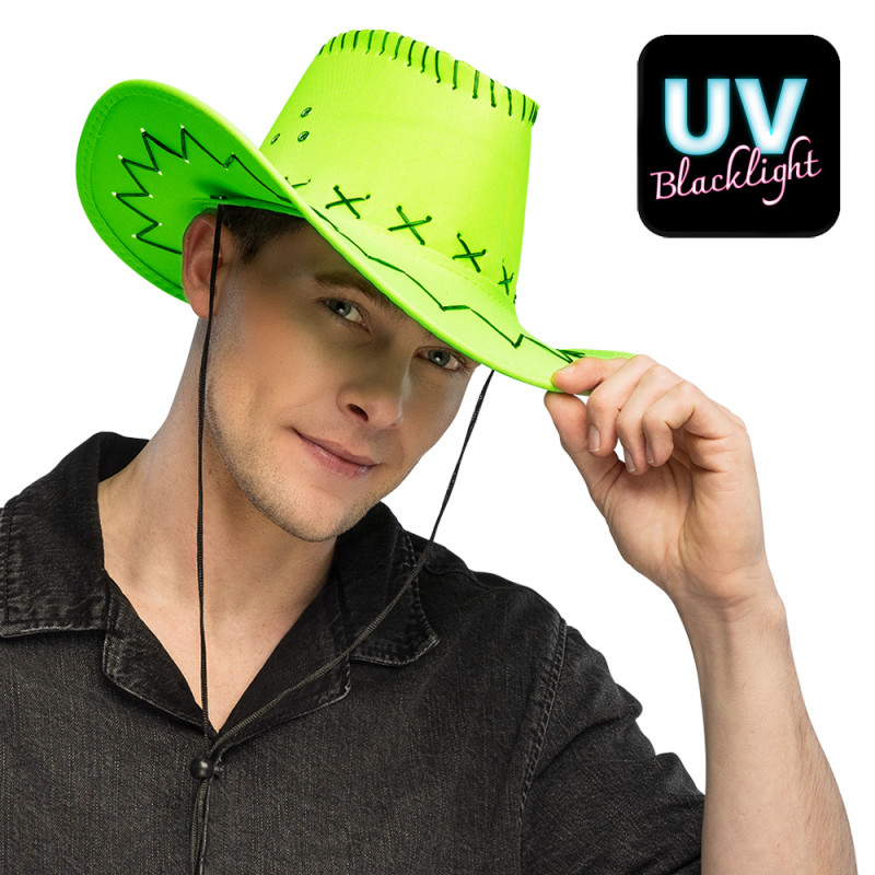 CHAPEAU COWBOY SAVANNE VERT FLUO