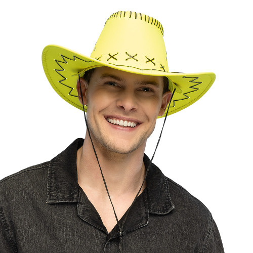 CHAPEAU COWBOY SAVANNE JAUNE FLUO