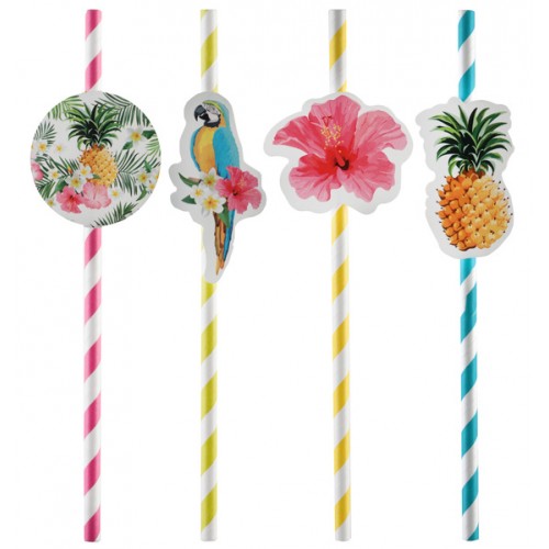 8 PAILLE TROPICAL MULTICOLORE