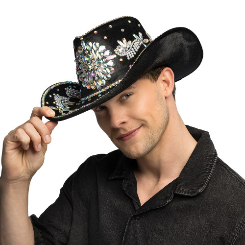 CHAPEAU COWBOY CRYSTAL NOIR