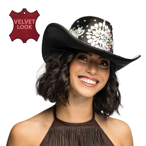 CHAPEAU COWBOY CRYSTAL NOIR