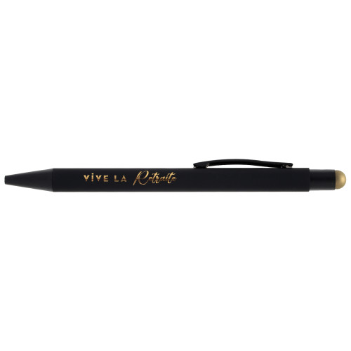 STYLO RETRAITE DORÉE NOIR