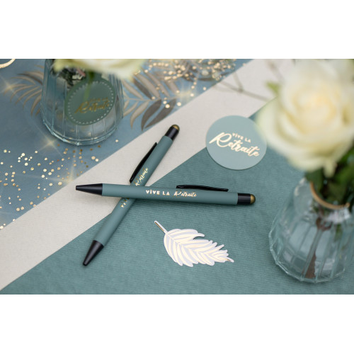 STYLO RETRAITE DORÉE CELADON