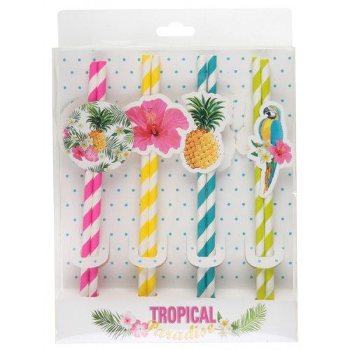 8 PAILLE TROPICAL MULTICOLORE