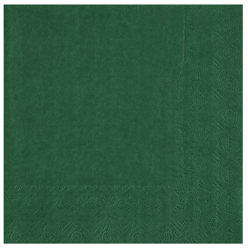 25 SERVIETTES 33X33 PLIS V.FONCE