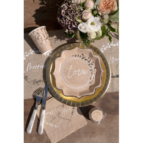 20 SERVIETTES MARIAGE NATUREL