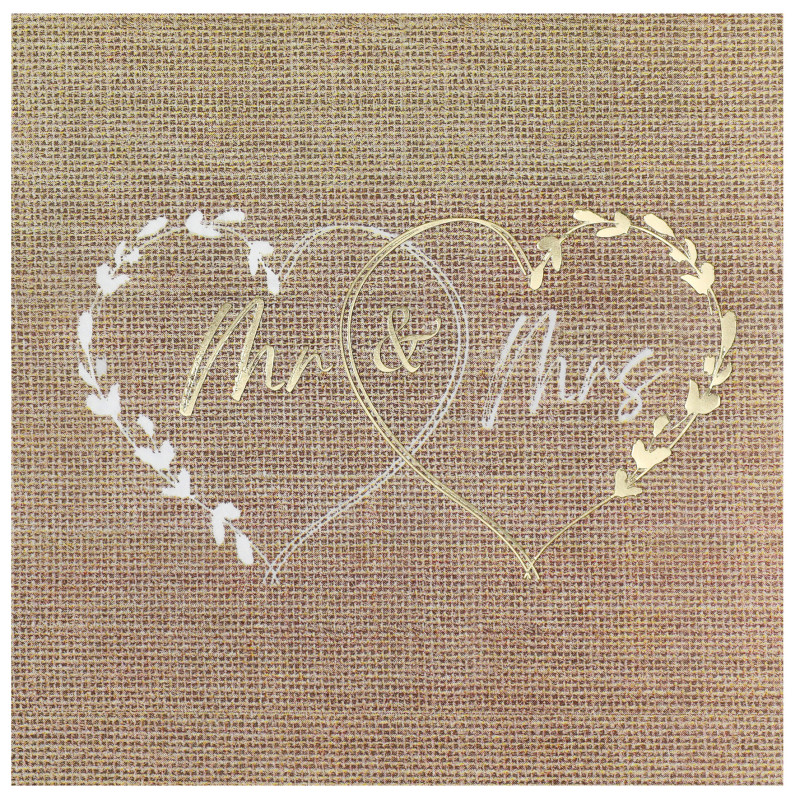 20 SERVIETTES MARIAGE NATUREL