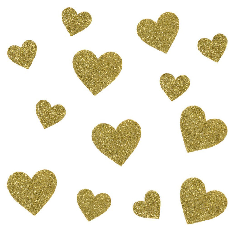 CONFETTIS DE TABLE COEUR - OR