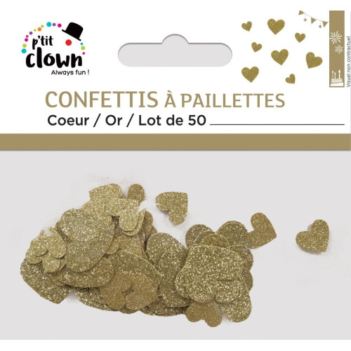CONFETTIS DE TABLE COEUR - OR