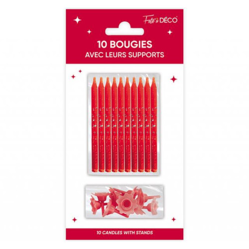 BOUGIES SUPPORTS ROUGE