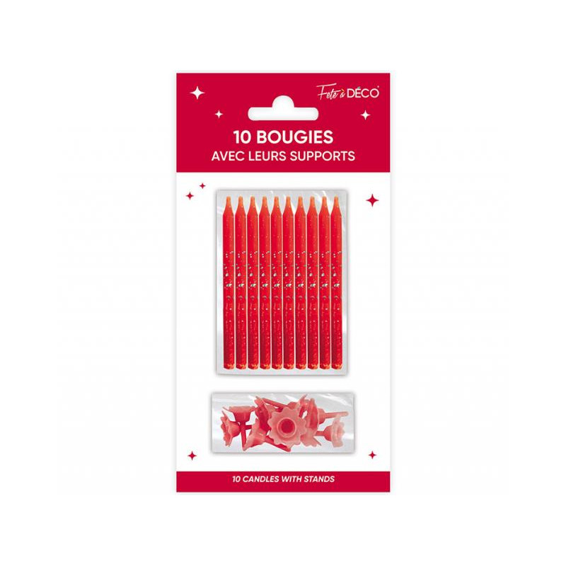 BOUGIES SUPPORTS ROUGE