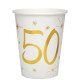 10 GOBELETS AGE 50 ANS OR/BLC