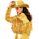 VESTE PAILLETTES FRANGES OR S