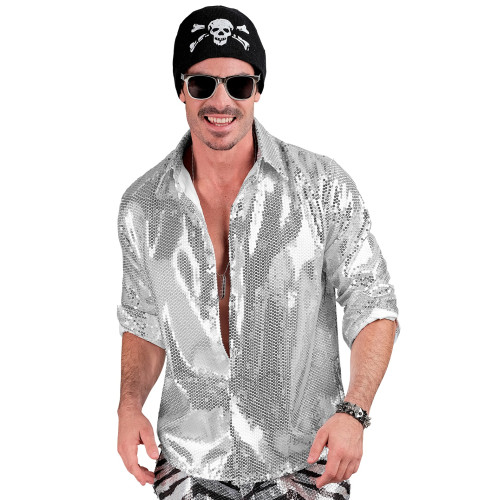 CHEMISE PARTY FASHION XXL ARGENT