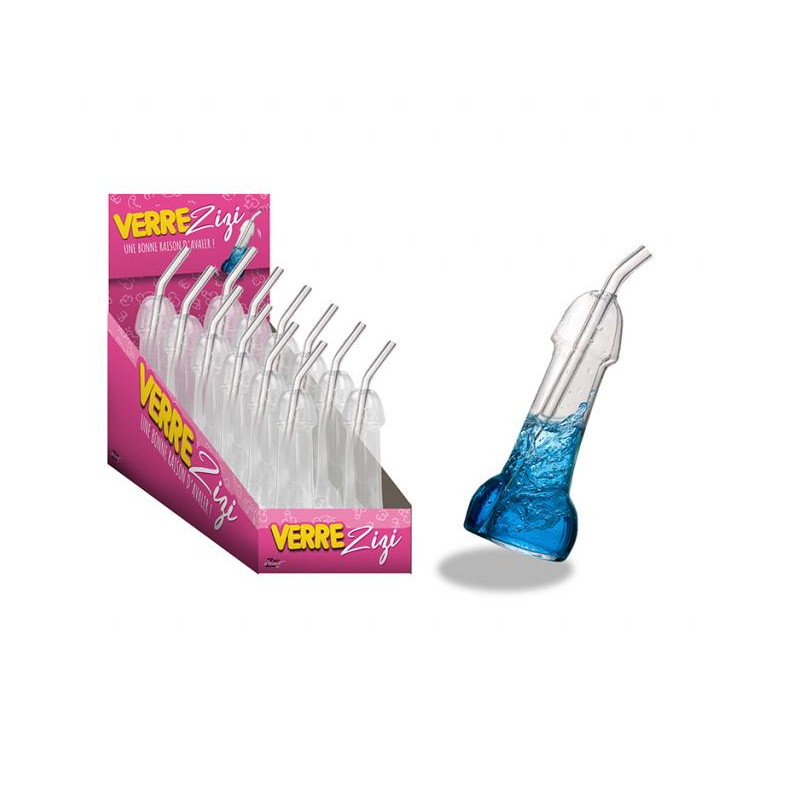 VERRE ZIZI EN VERRE AVEC SA PAILLE