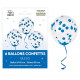 6 BALLONS CONFETTIS BLEU