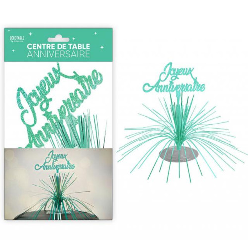 CENTRE DE TABLE ANNIVERSAIRE VERT