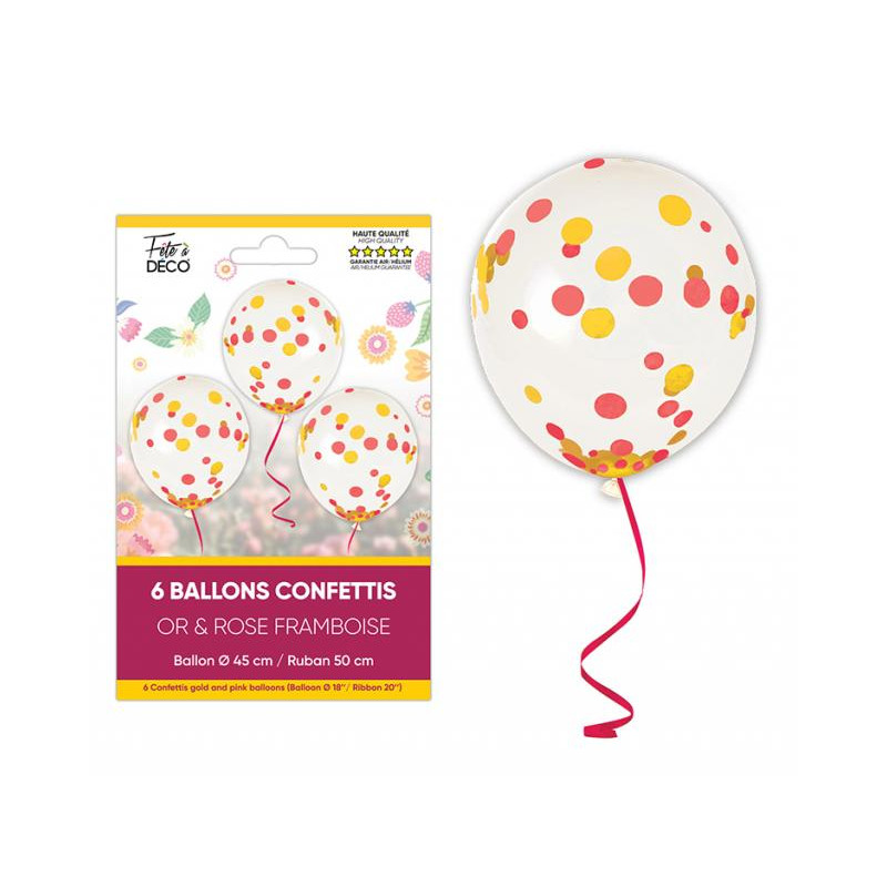 BALLONS CONFETTIS X 6 FLORAL