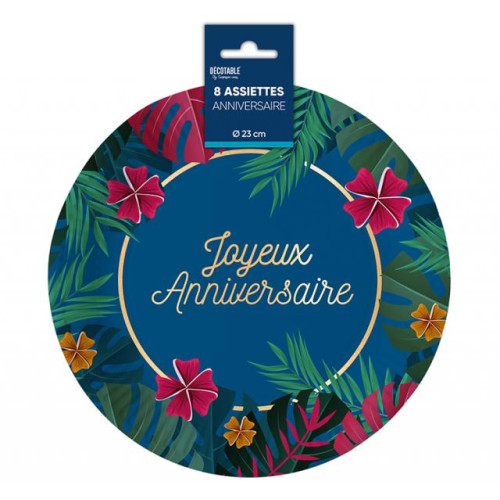ASSIETTES X 8 ANNIV. TROPICAL