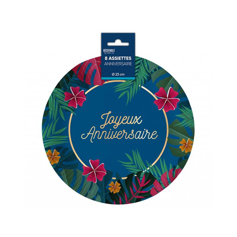 ASSIETTES X 8 ANNIV. TROPICAL