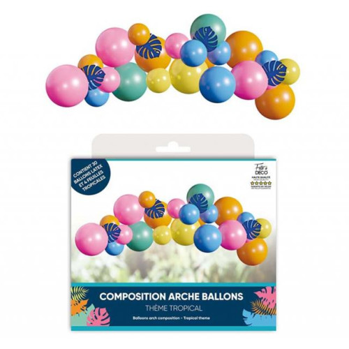COMPO ARCHE 30 BALLONS TROPICAL