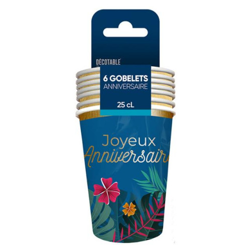 GOBELETS X 6 ANNIV. TROPICAL