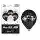 6 BALLONS ANNIVERSAIRE NOIR