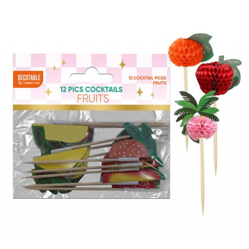 12 PICS COCKTAIL FRUITS RETRO