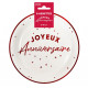 ASSIETTES X 8 ROUGE ANNIVERSAIRE