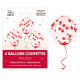 6 BALLONS CONFETTIS ROUGE