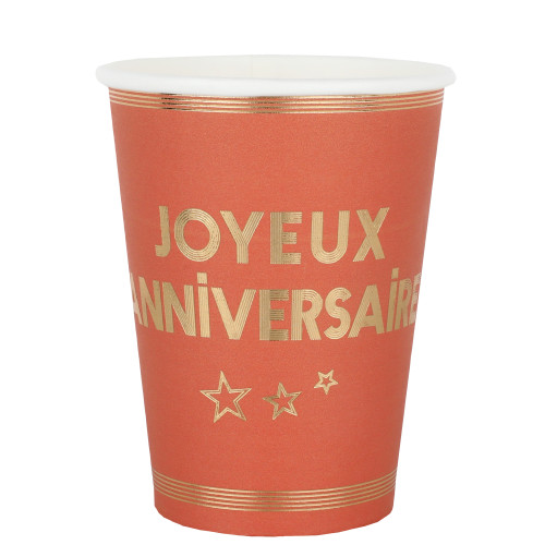10 GOBELETS STAR JOUR TERRACOTTA