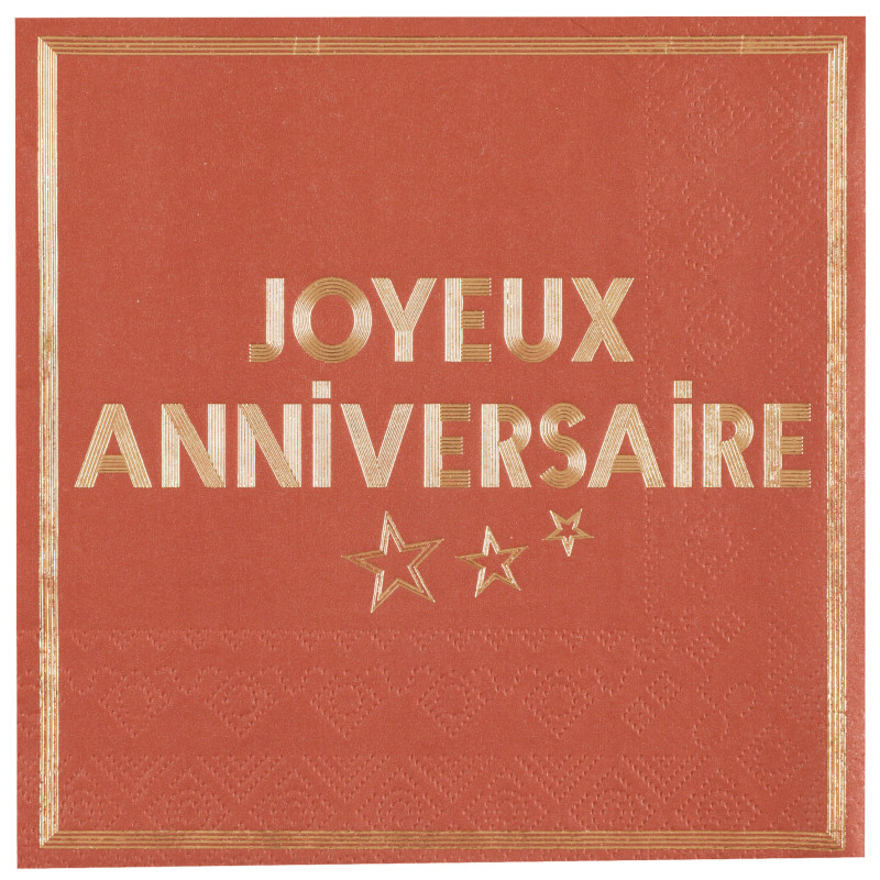 10 SERVIETTES STAR JOUR TERRACOTTA