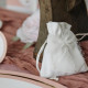 4 POCHONS COTON BLANC + NOEUD