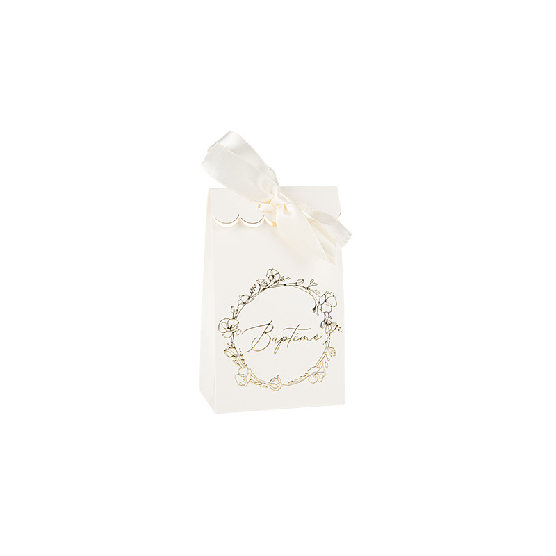 10 SACHETS BAPTEME CREME/OR