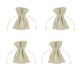4 POCHONS TISSU COTELE VERT DE GRIS